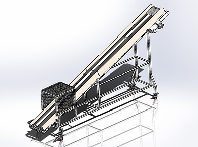 Incline Conveyor Engineering Render