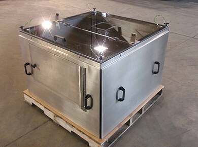 Custom Stainless Sanitary Sound Deadening Bowl Feeder Enclosure