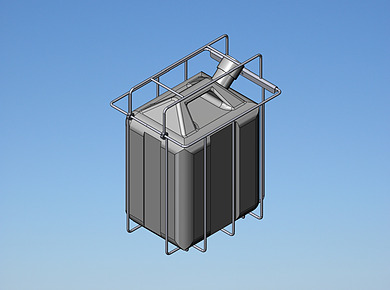 Custom Lockable Chemical Cage Engineering Render